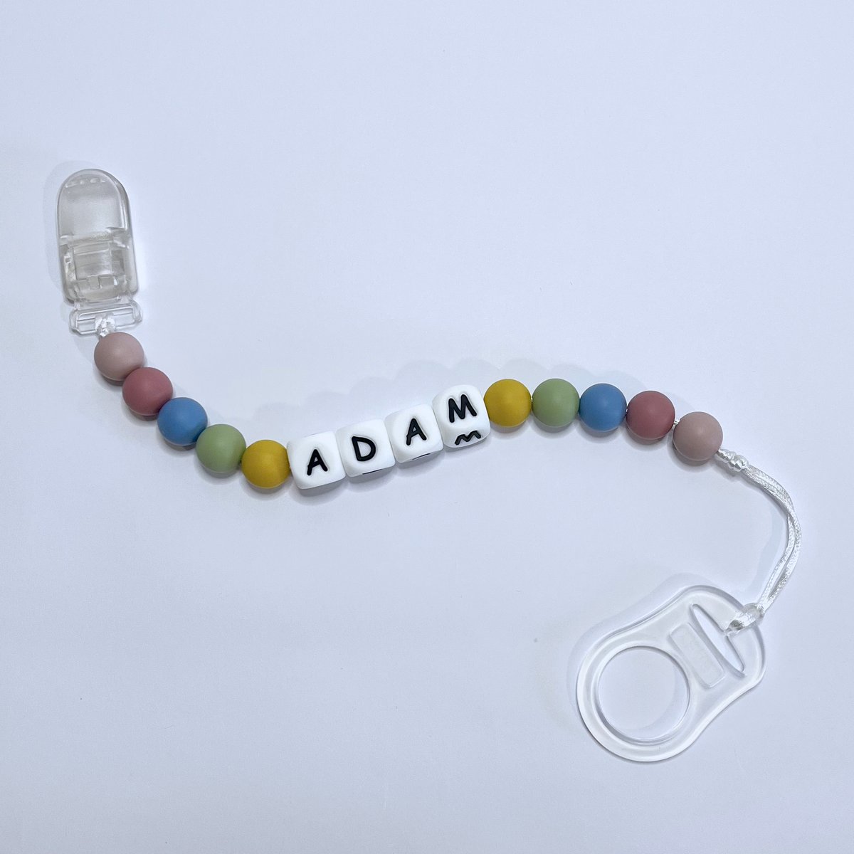Pacifier Clip - Rainbow Beads