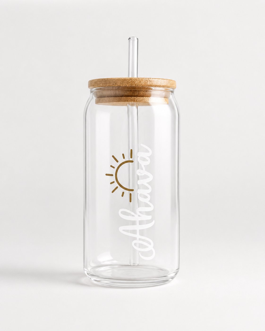 Personalized Glass Straw Cup