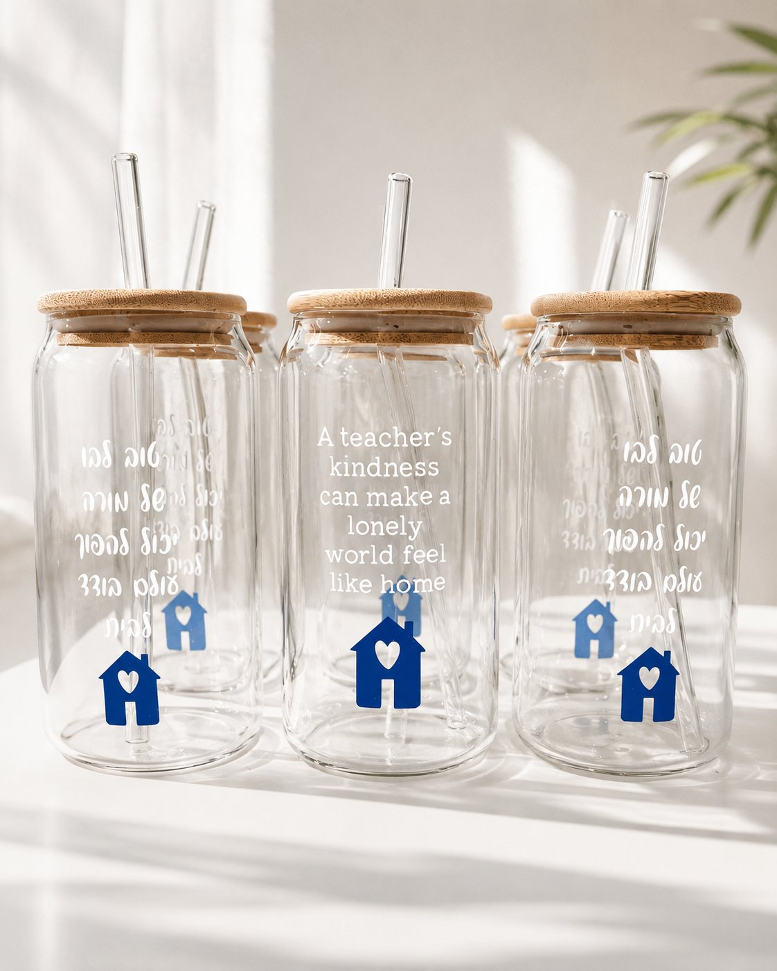 Teacher Glass Straw Cups